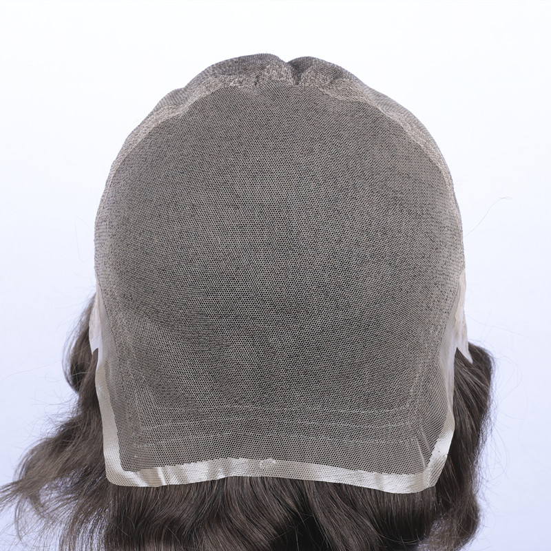 Full Lace Full Cap - Full French Lace Toupee with Bleached Knots Hairline